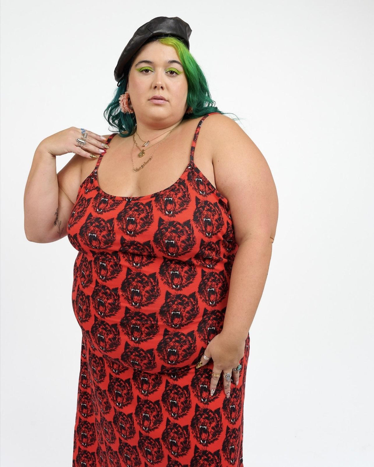 Nooworks Spaghetti Slip Dress in Wolverine