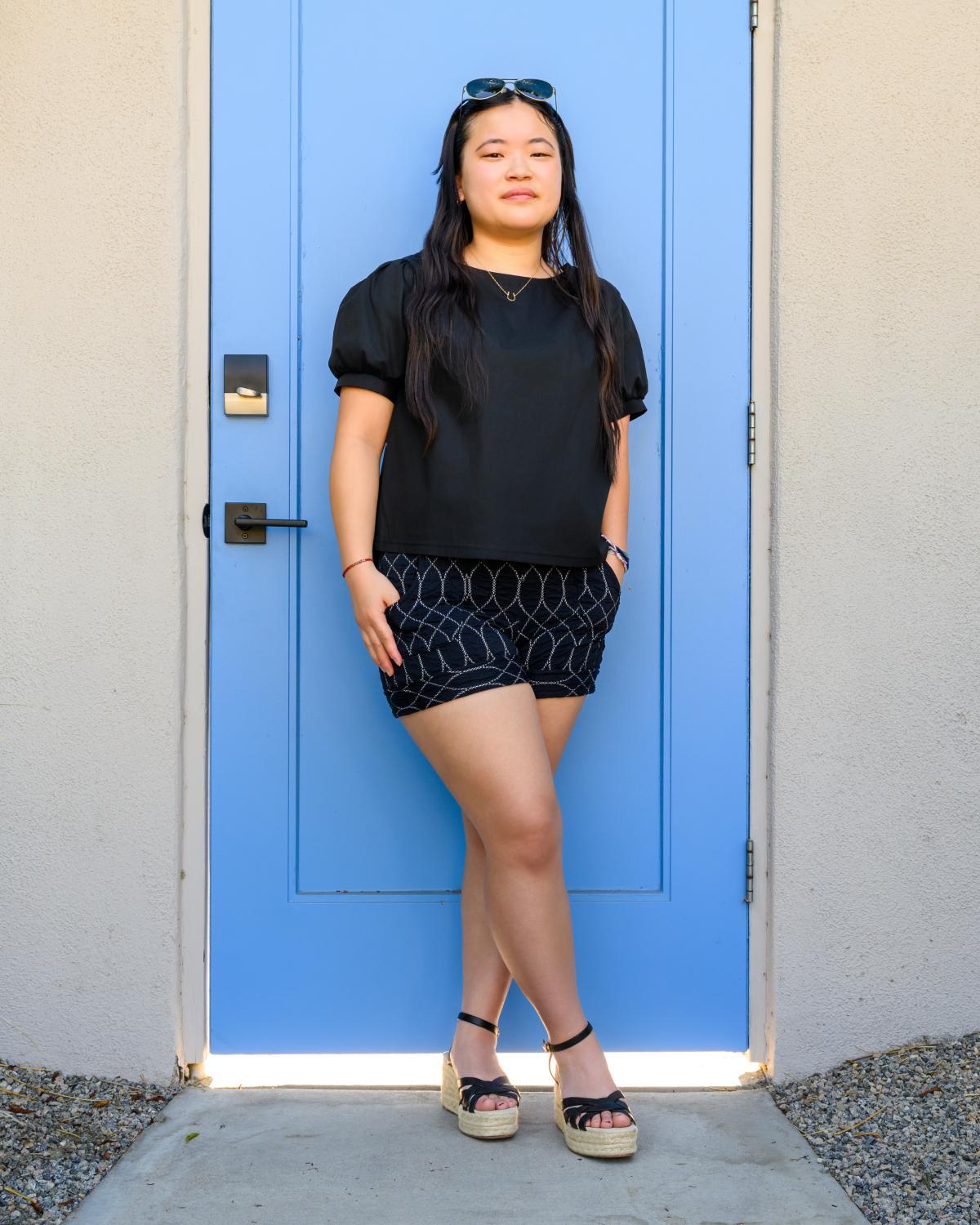 Squasht Short Shorts in Midnight Textured Quilted Print