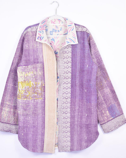 Txtile Frankie Quilted Reversible Driving Jacket - Soft Violets & Pinks
