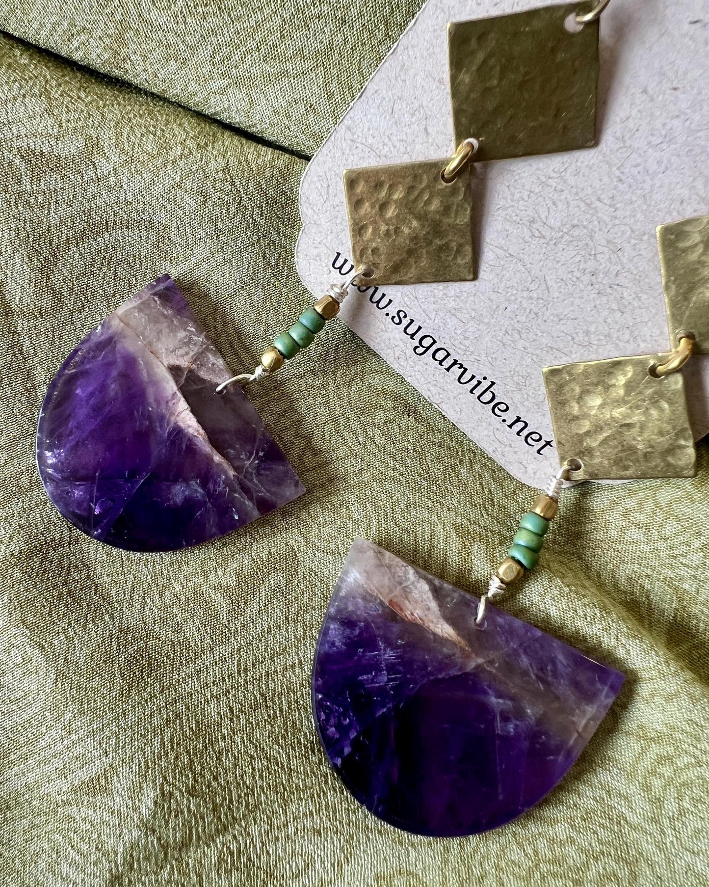 Sugar Vibe Amethyst Statement Earrings