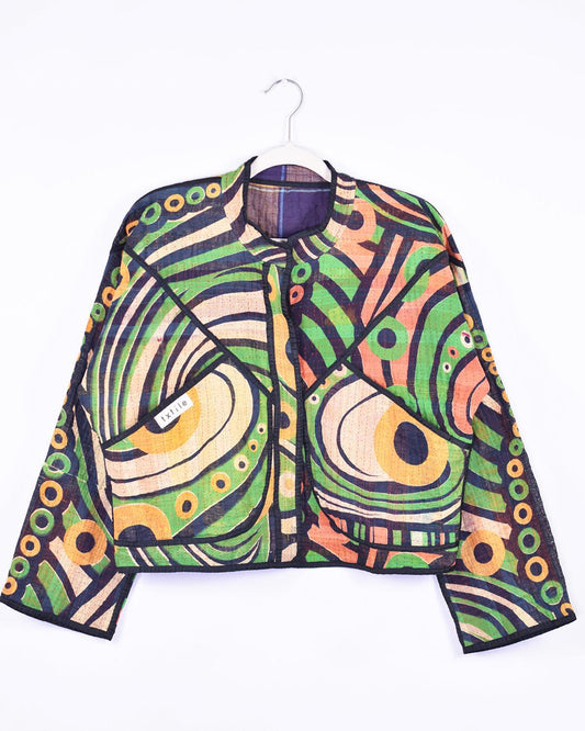 Txtile Sofie Meera Quilted Reversible Patchwork Kantha Jacket