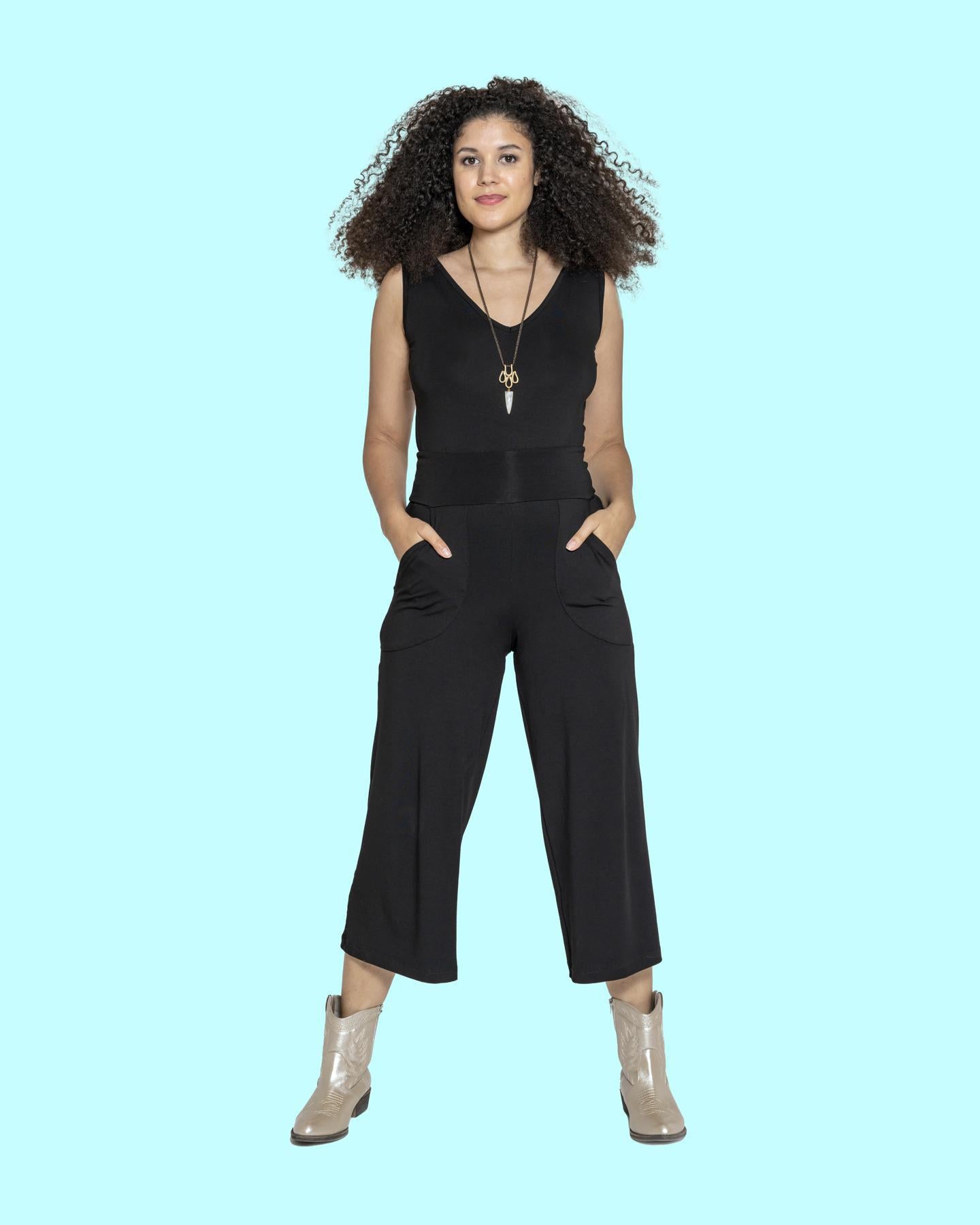 Squasht Jumpsuit in Solid Black
