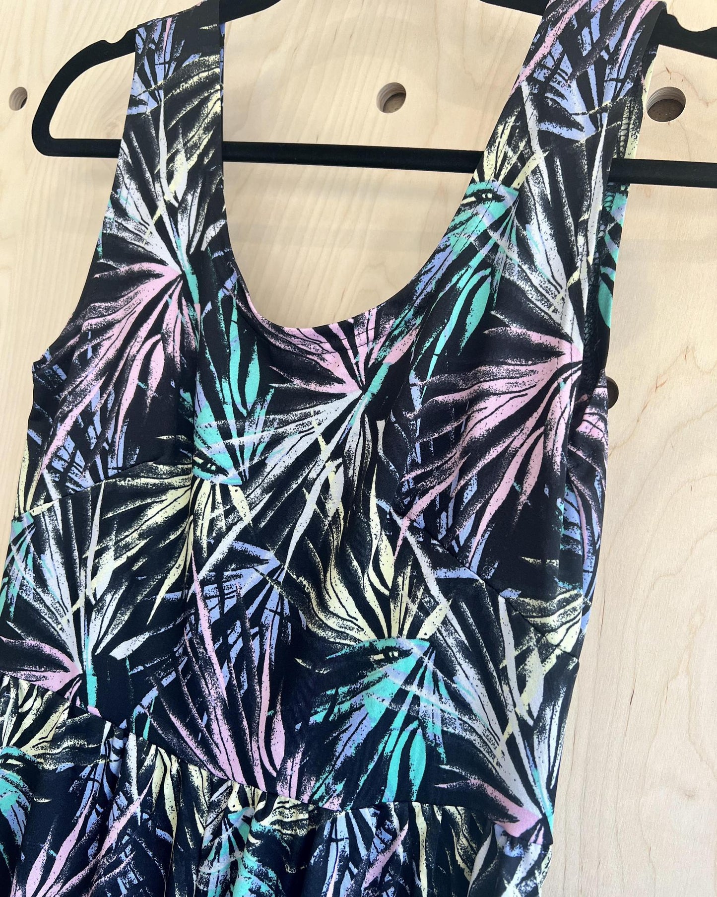 Fayru June Romper Black Palm Leaves Print - SALE