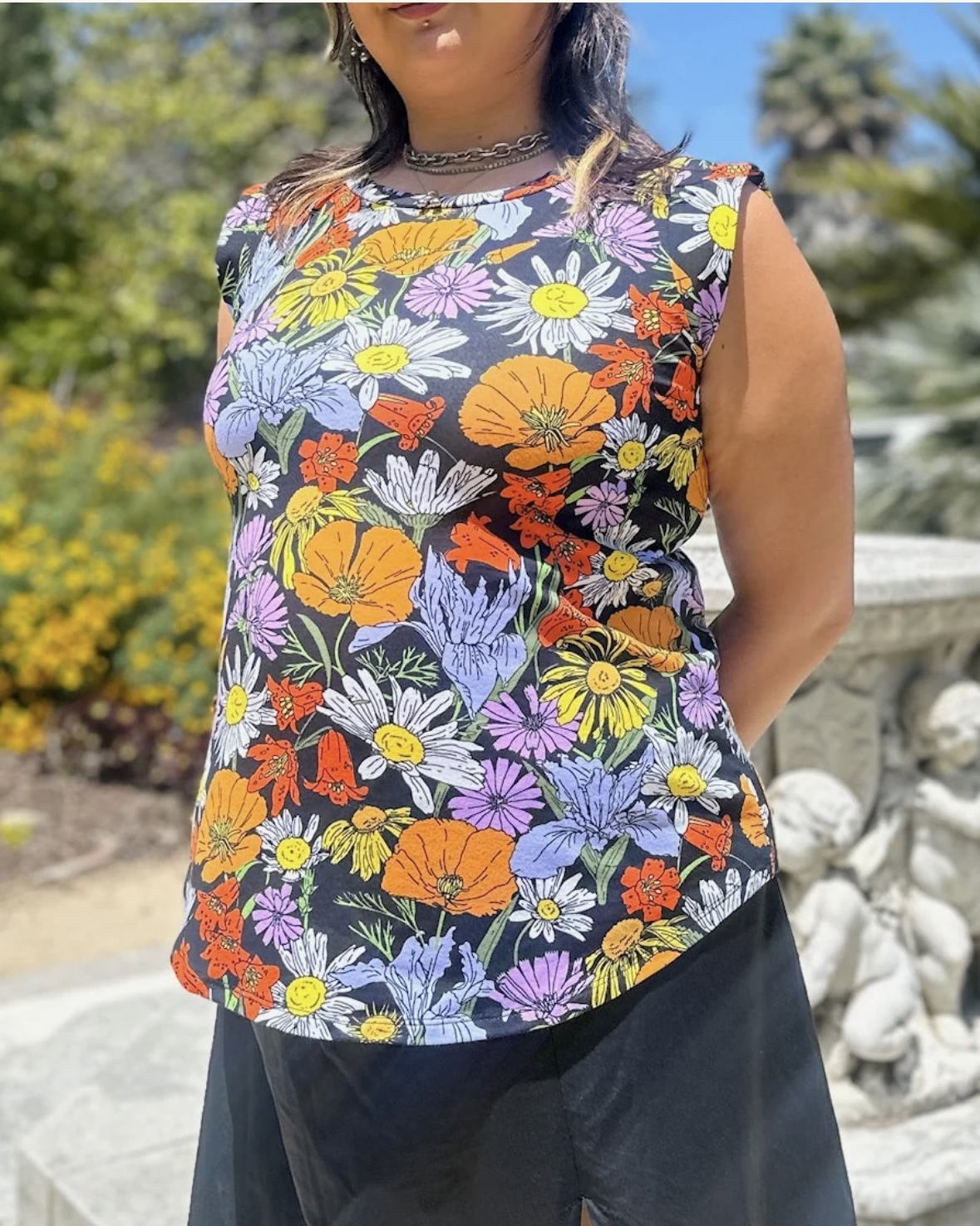 Nooworks Muscle Tee in Wildflowers