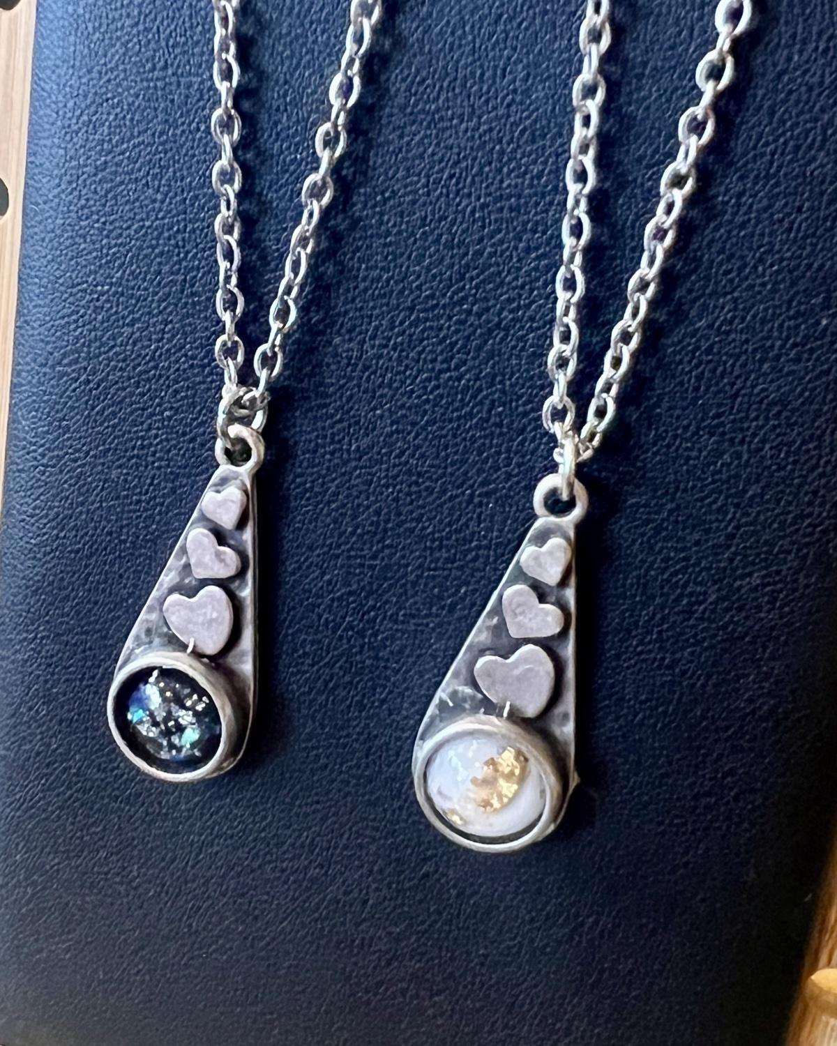 Pajaro Negro Heart Drop Necklace