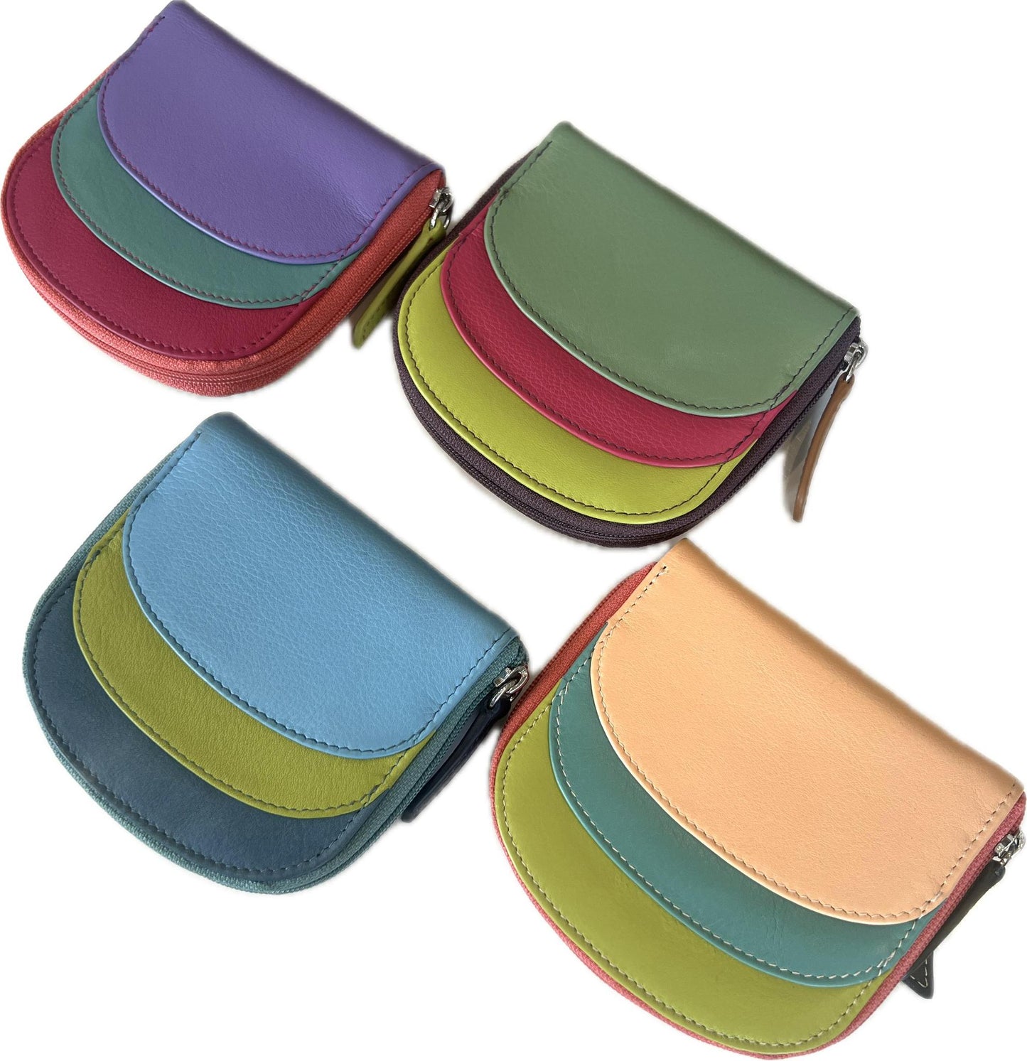 ili Leather Mini Dome Wallet in Sage Multi
