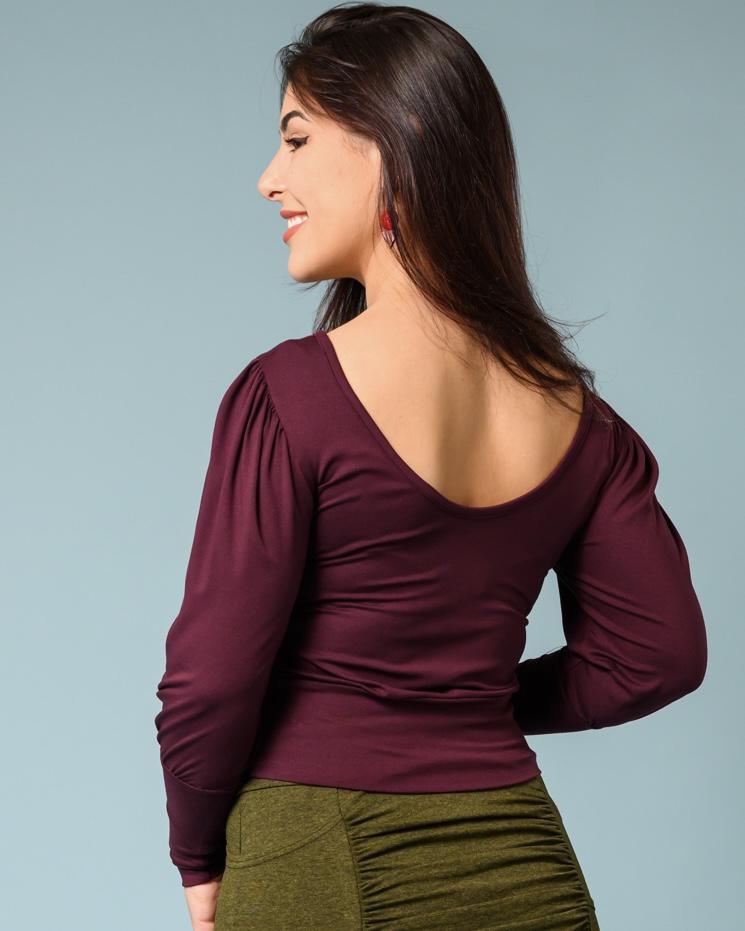 Squasht Debbie Top in Merlot