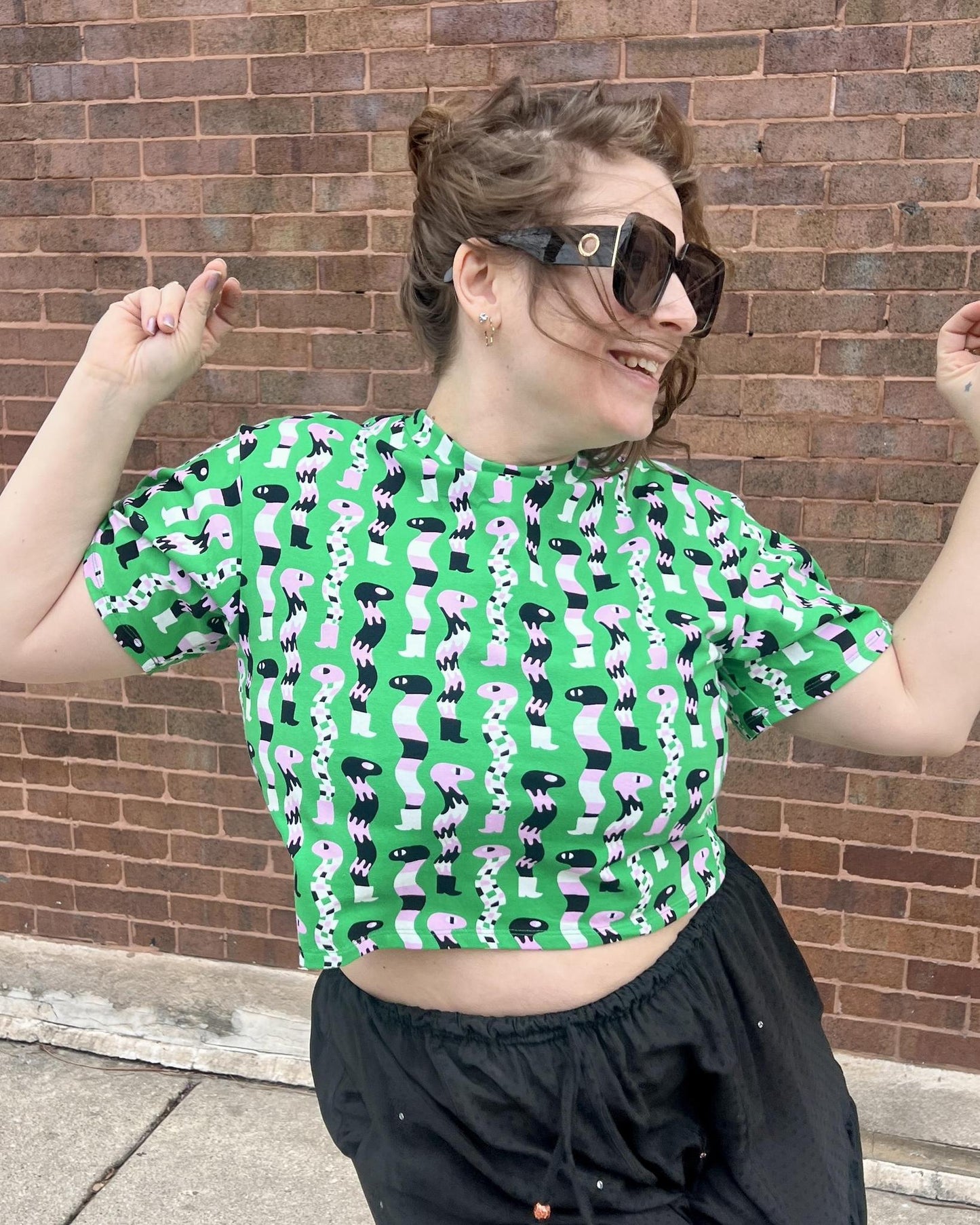 Nooworks Crop Top in SSSnakes - Size Small, Medium
