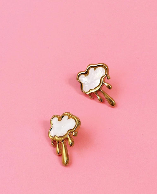 Golden Hour Cloud Drip Stud Earrings