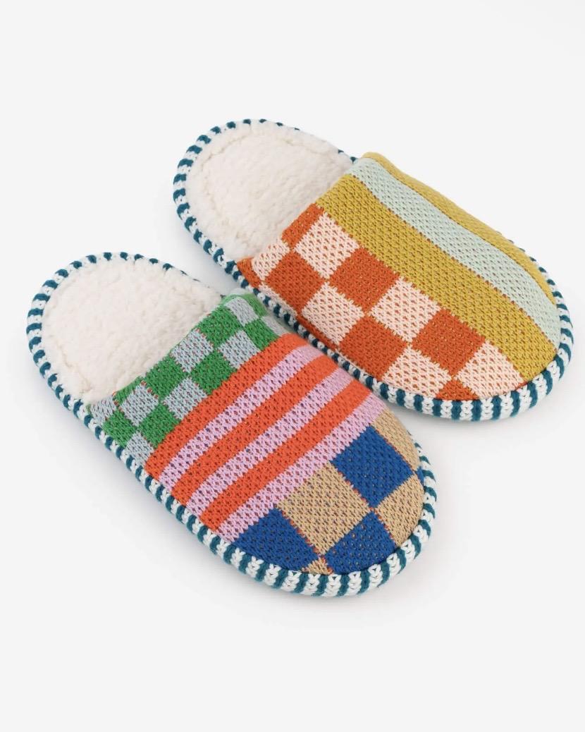 Verloop Pattern Patch Slide Slippers in Desert