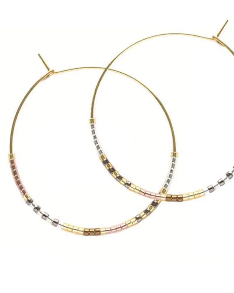 Amano Studio Japanese Seed Bead Hoops - Champagne