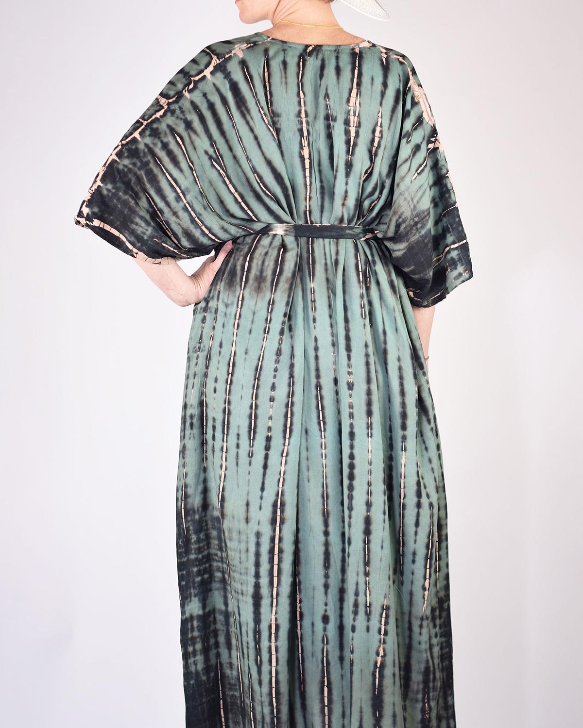 Txtile Tie Dye Kaftan/ Swim Cover Up - Green Jungle