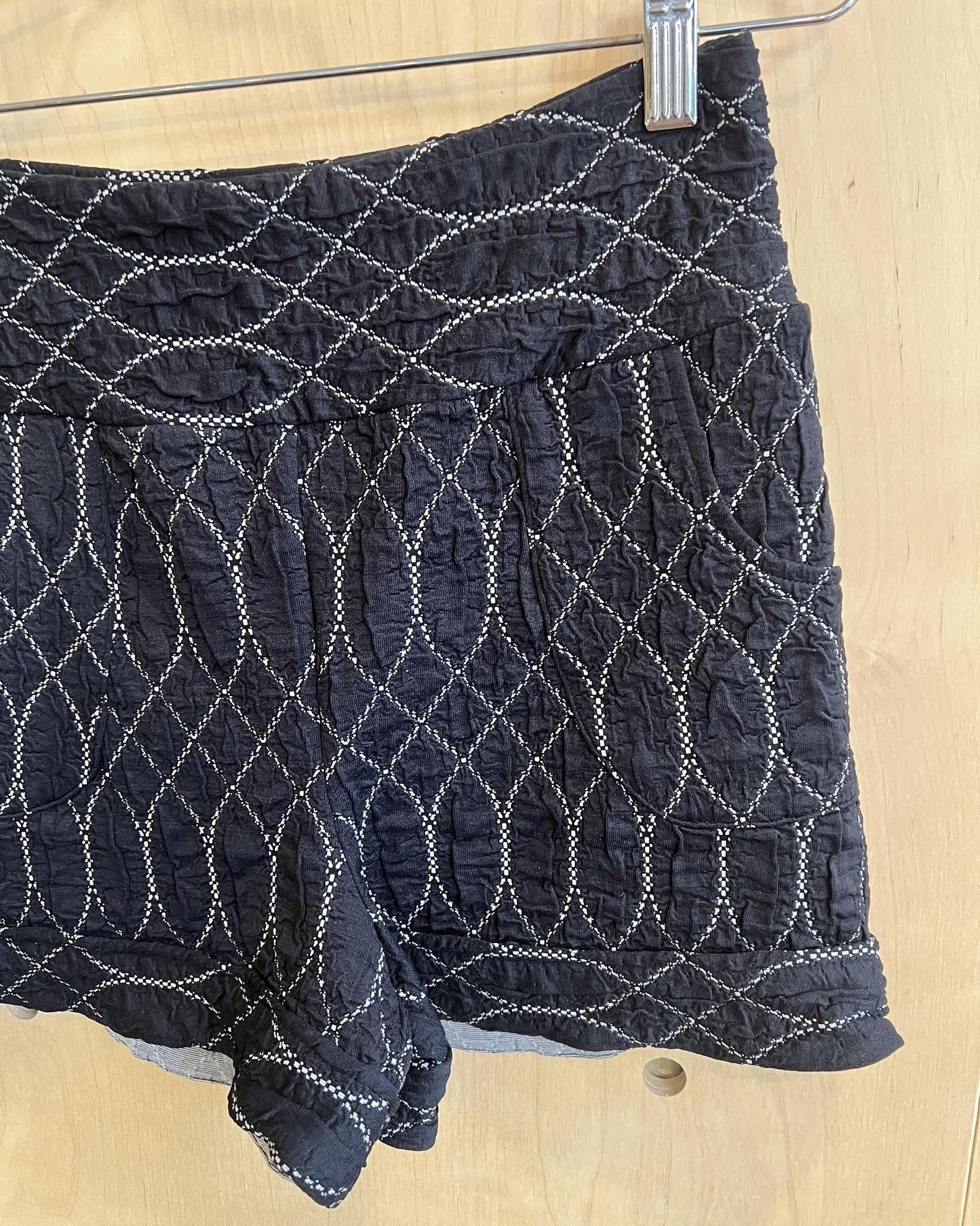 Squasht Short Shorts in Midnight Textured Quilted Print
