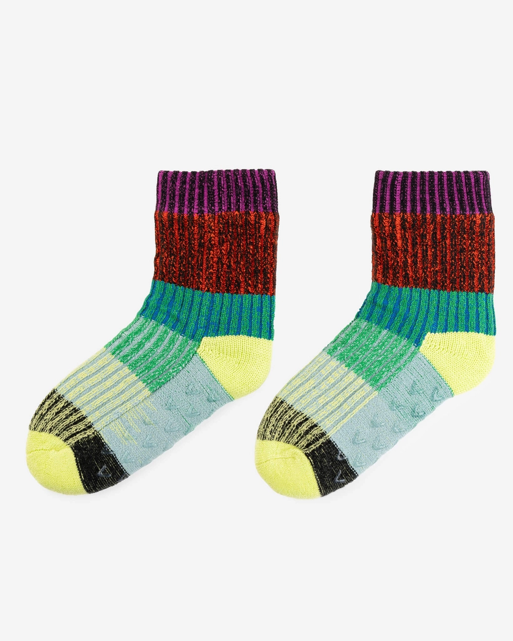 Verloop Mosaic House Socks in Lime Cobalt