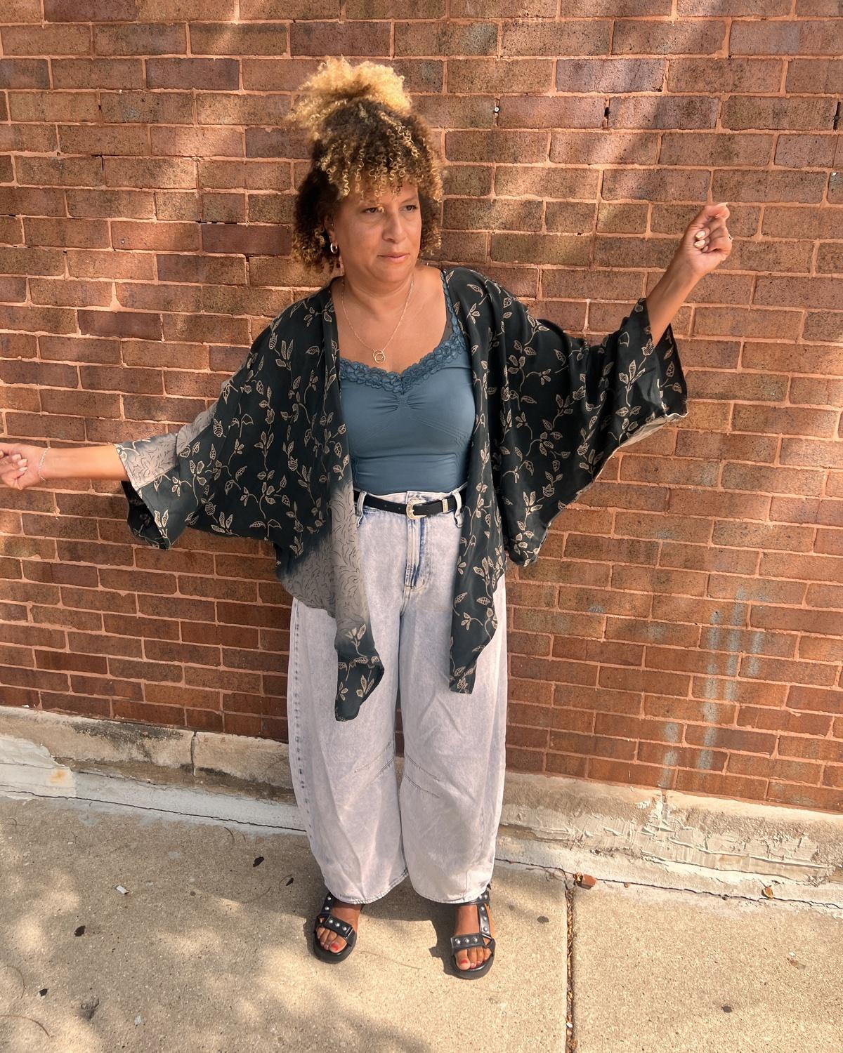 Indie Ella Ronak Jacket in Midnight Tie-Dye Stripes
