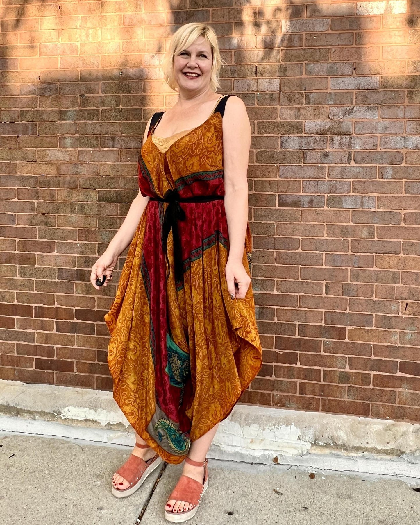 Indie Ella Zatanna Boho Silk Jumpsuit in Buena Tierra