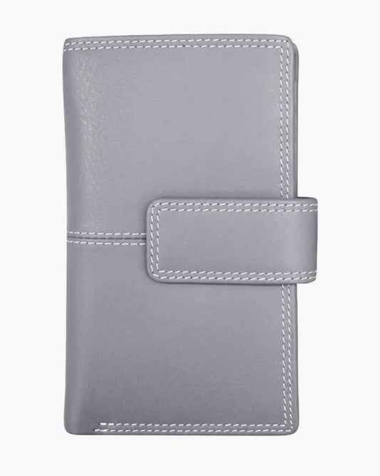 ili Leather Midi Wallet in Cool Grey