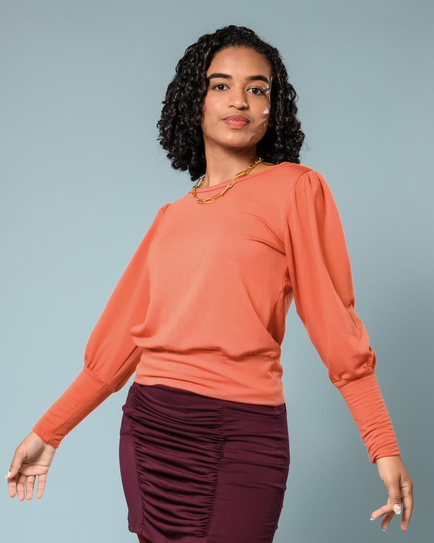 Squasht Violetta Sweater in Pumpkin Orange Fleece