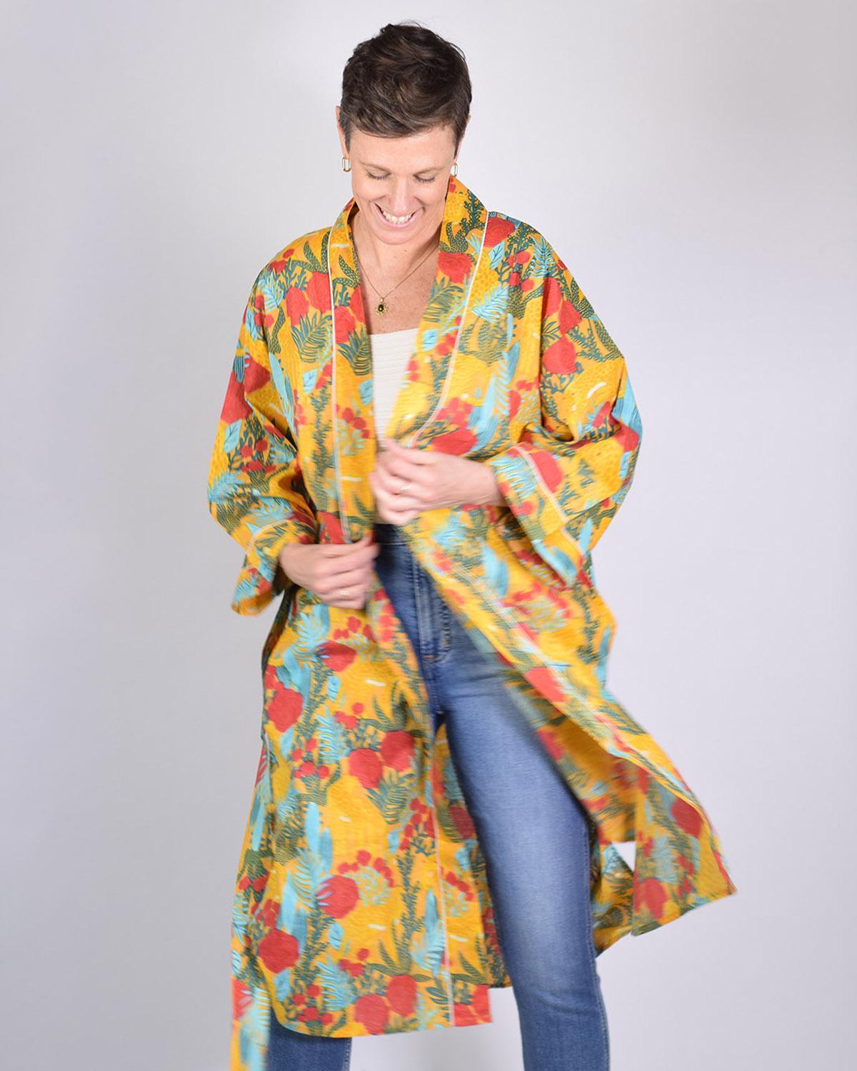 Txtile Lightweight Cotton Robe - Morning Jungle
