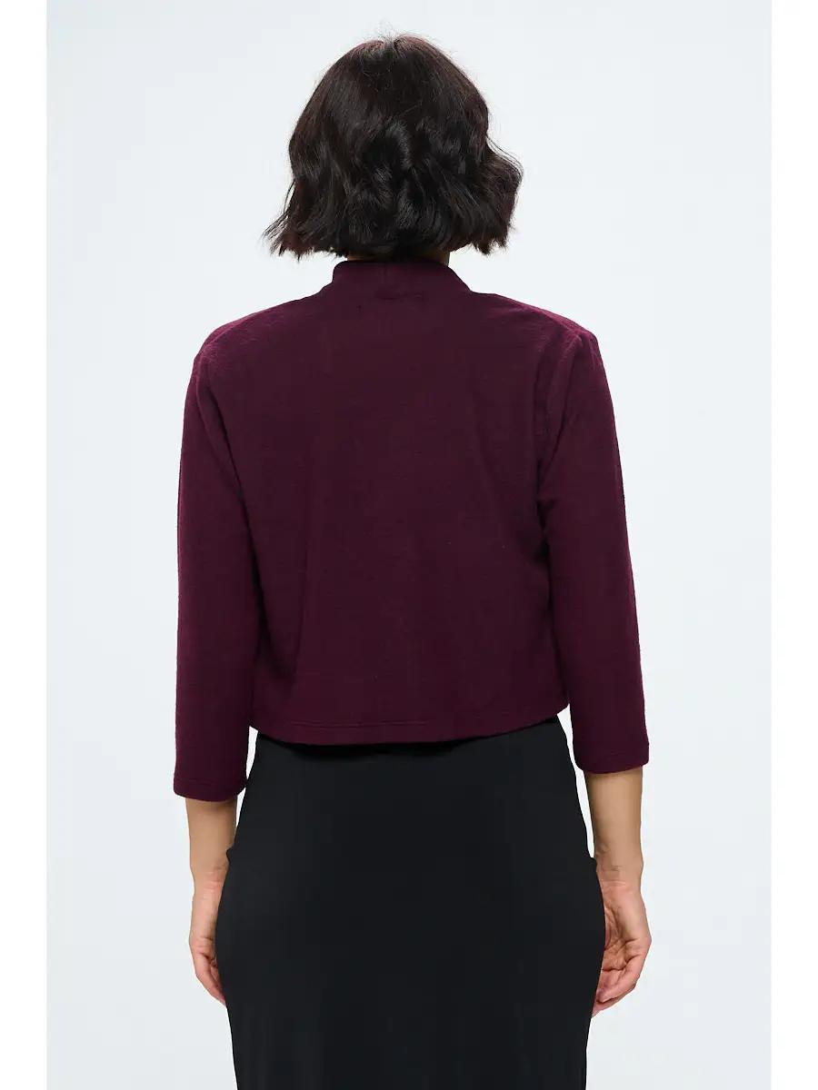 Renee C. Brushed Knit Bolero Cardigan in Raisin