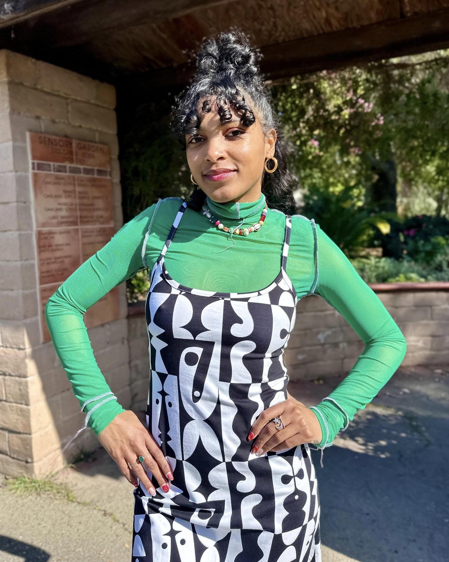 Nooworks Spaghetti Slip Dress in Illusions