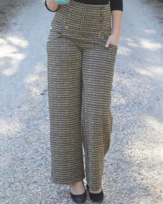 Effie's Heart Francis Pant in Brown Houndstouth
