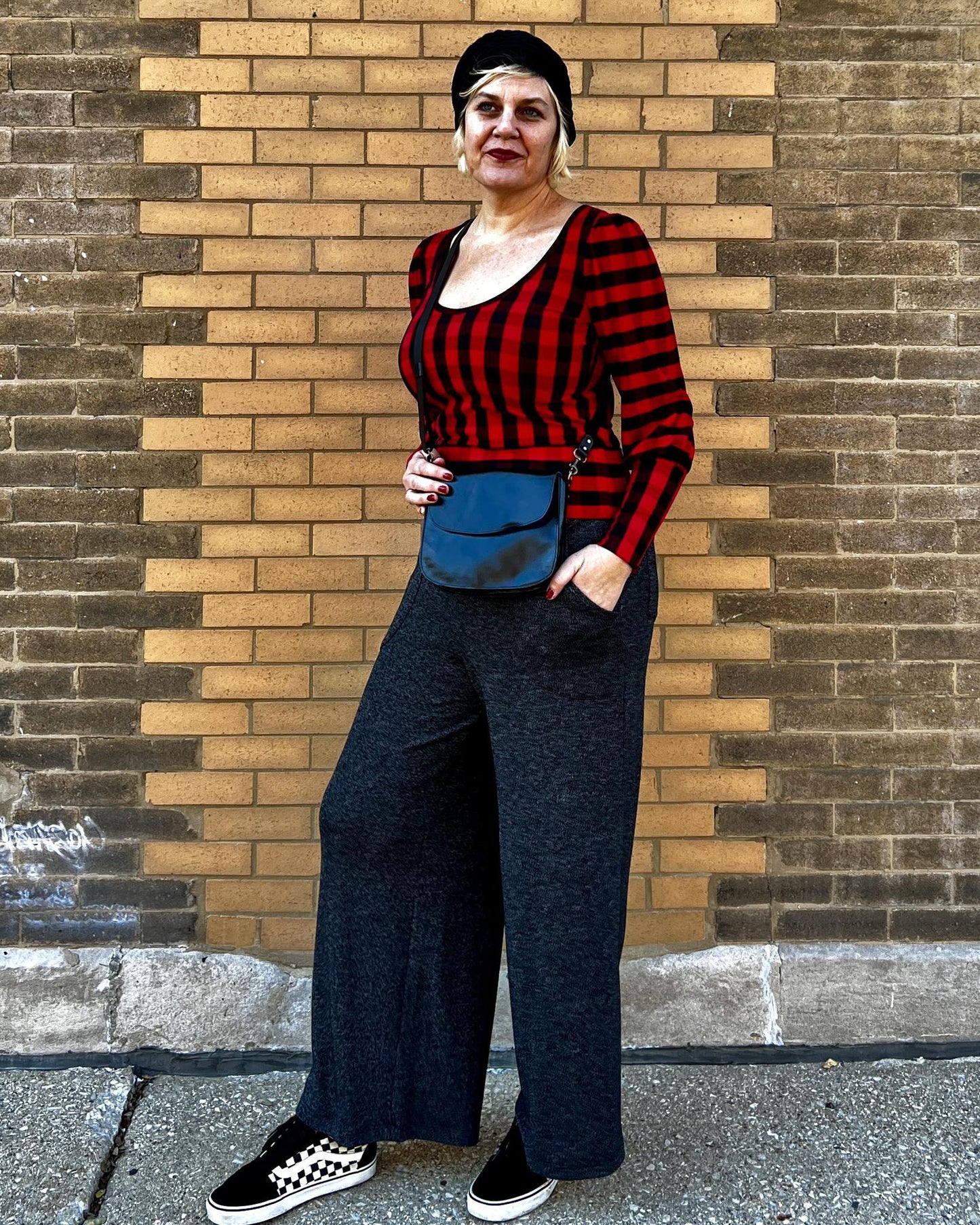 Squasht Etta Wide Leg Pants in Charcoal Sweater Knit