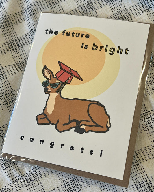 Heilo Cards The Future is Bright Deer Graduation Card