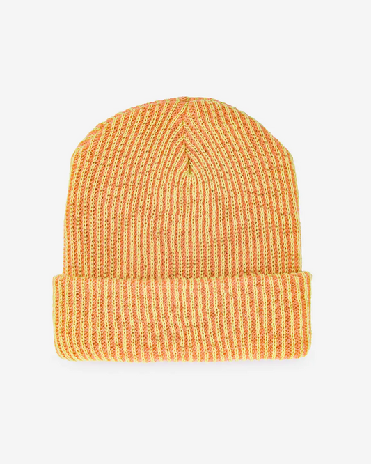 Verloop Simple Rib Knit Beanie Hat in Peach Lime