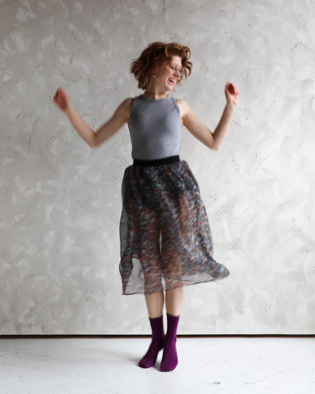 Wulfka Pavlova Sheer Skirt with Sewn-In Bloomers