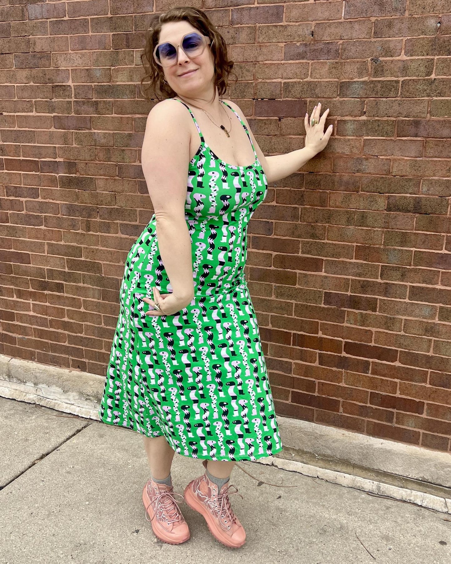 Nooworks Spaghetti Slip Dress in SSSnakes - Size Small, Medium