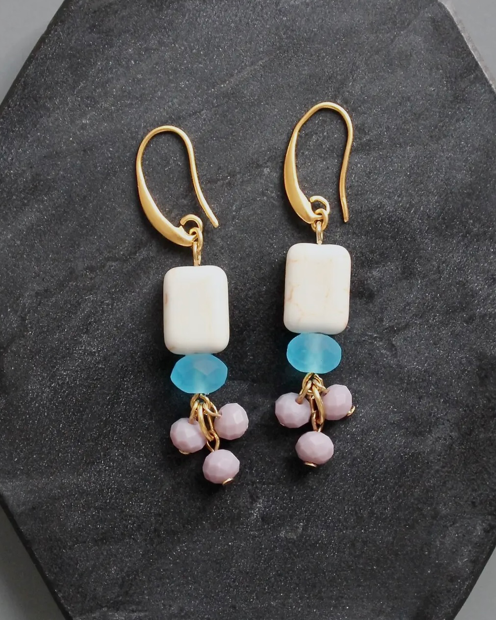 David Aubrey Lavender and Capri Blue Earrings