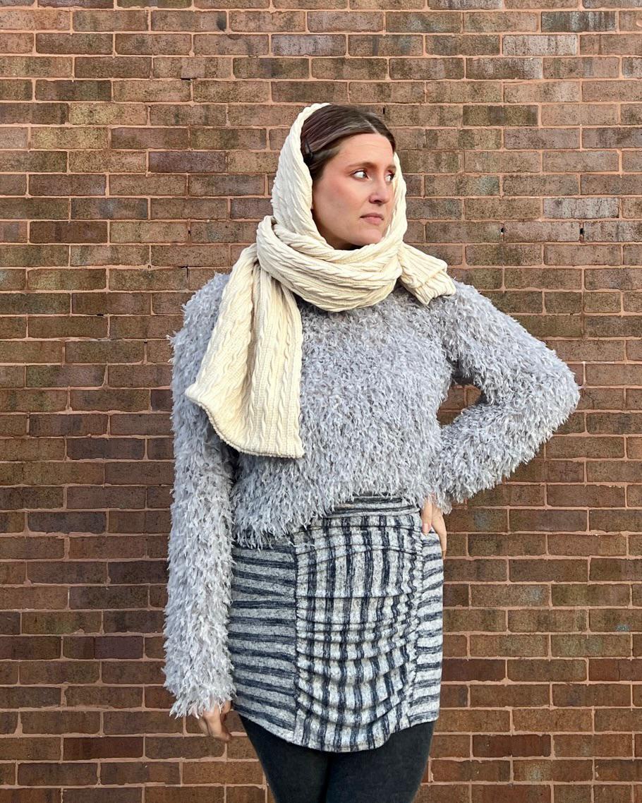 Squasht Oversized Scarf Cream Cable Knit