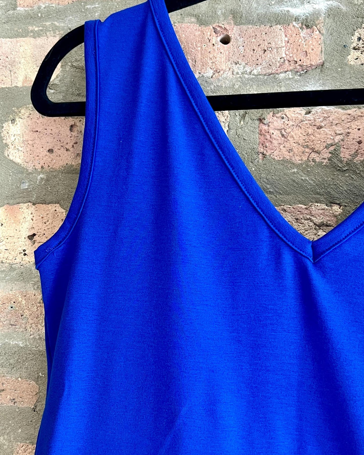 Squasht Sleeveless Ballet Top in Solid Sapphire Blue