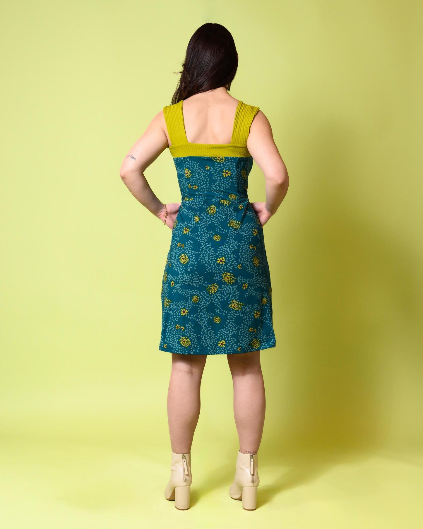 Squasht Wide Strap Dress in Teal Spring Floral - SALE