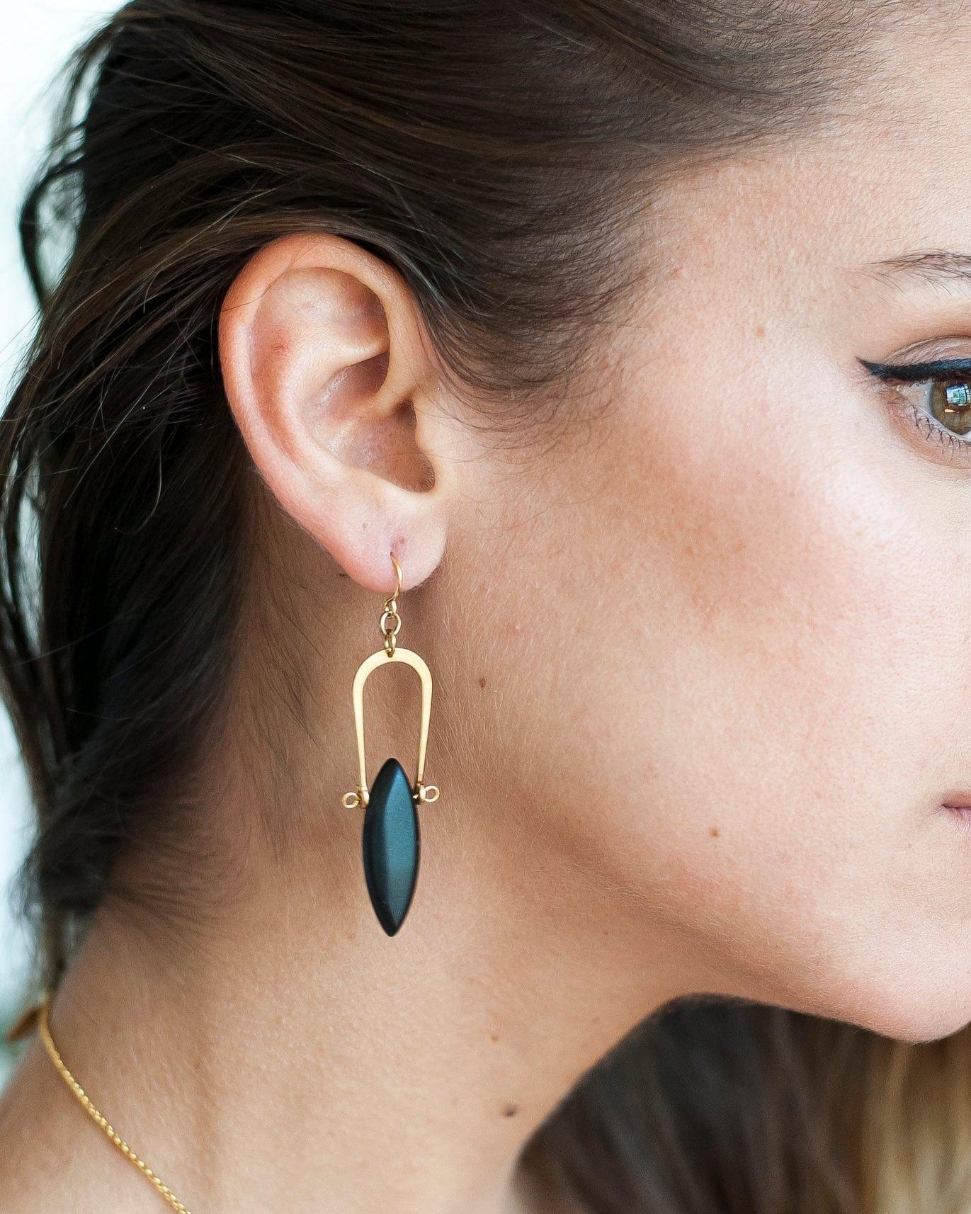 Michelle Starbuck Dalmatian Jasper Amulet Earrings