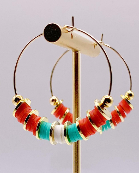 caliLOVESchi 14k Gold Hoops - Coral Coast