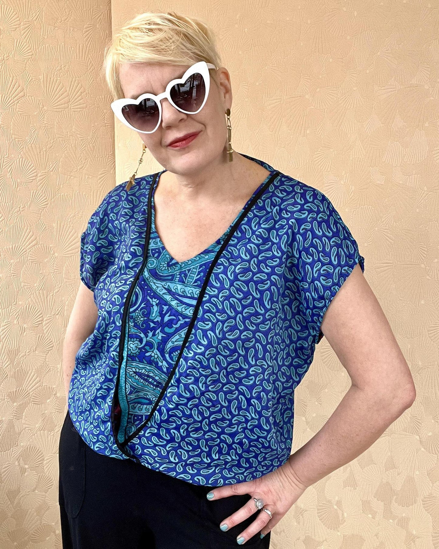 Indie Ella Zahara Reversible Silk Top in Ganga