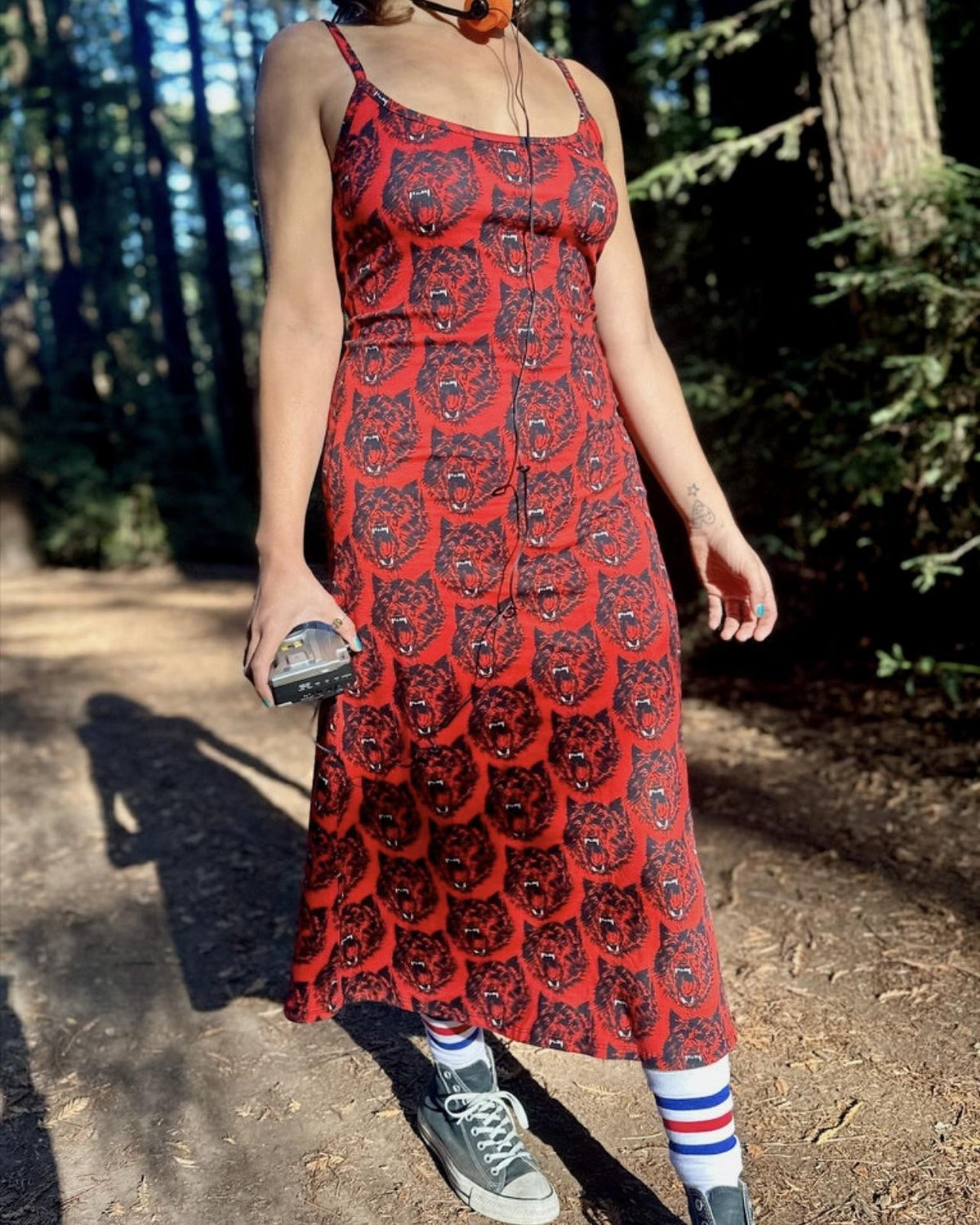 Nooworks Spaghetti Slip Dress in Wolverine