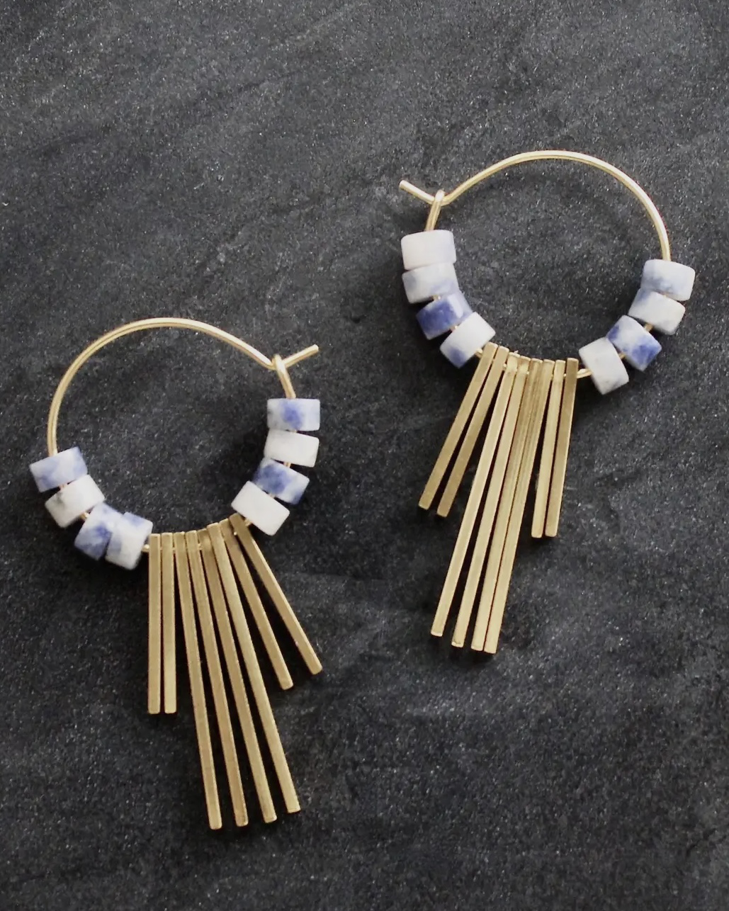David Aubrey Capri Sodalite Hoop Earrings