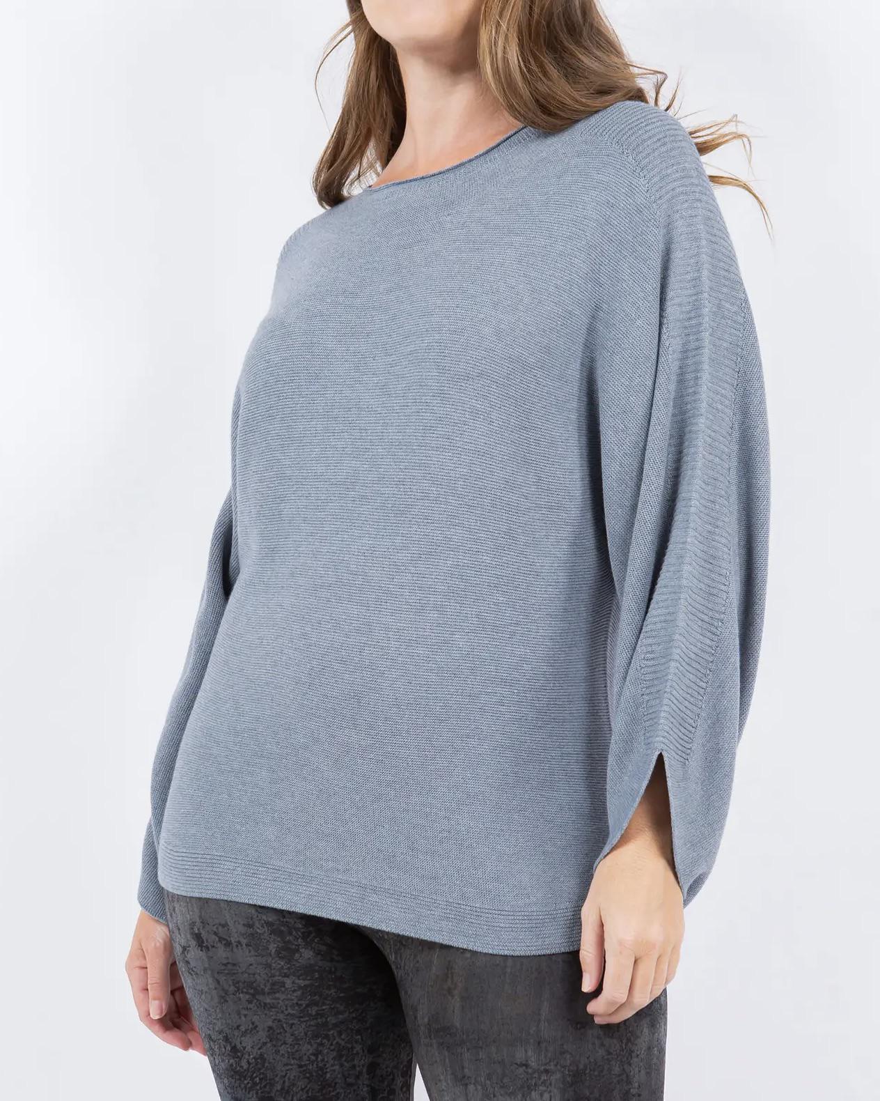 M Rena Tulip Cuff Dolman Sweater in Pewter - SALE