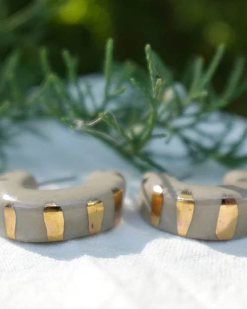 Lilikoi Project Radiant Hoops in Stone