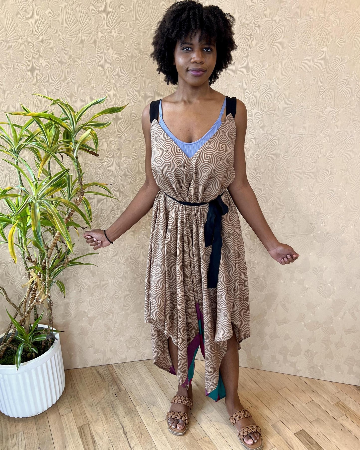 Indie Ella Zatanna Boho Silk Jumpsuit in Desert Sands