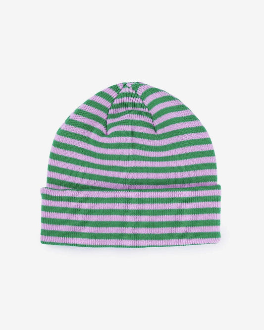 Verloop Simple Stripe Beanie Hat in Kelly Lilac