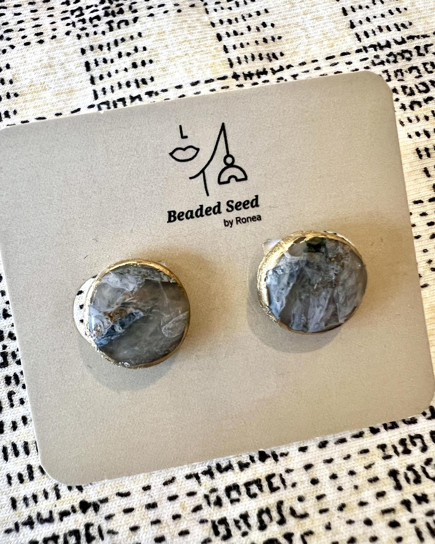 Beaded Seed by Ronea Small Boe Stud Earrings