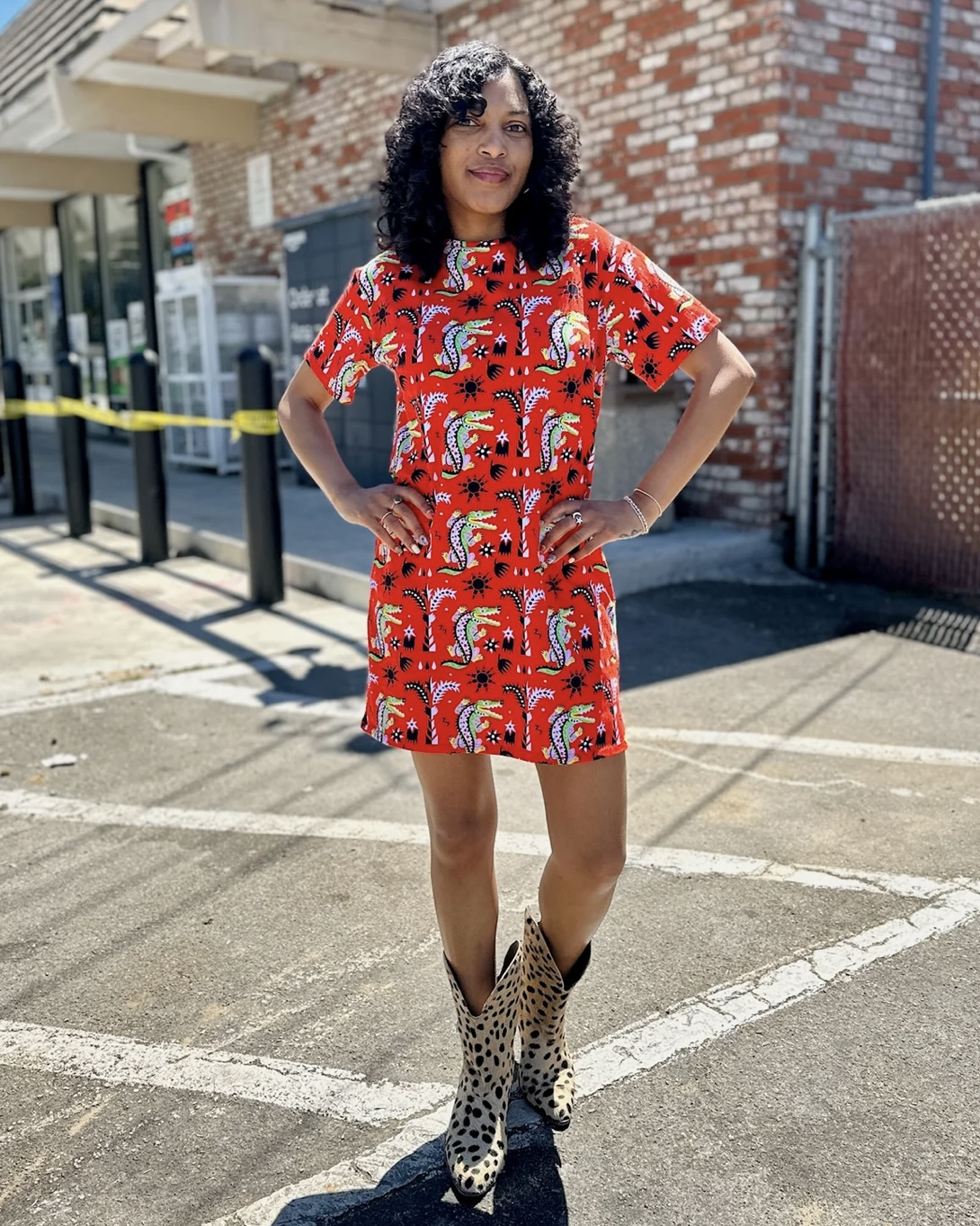 Nooworks Tee Dress in Crocodilo