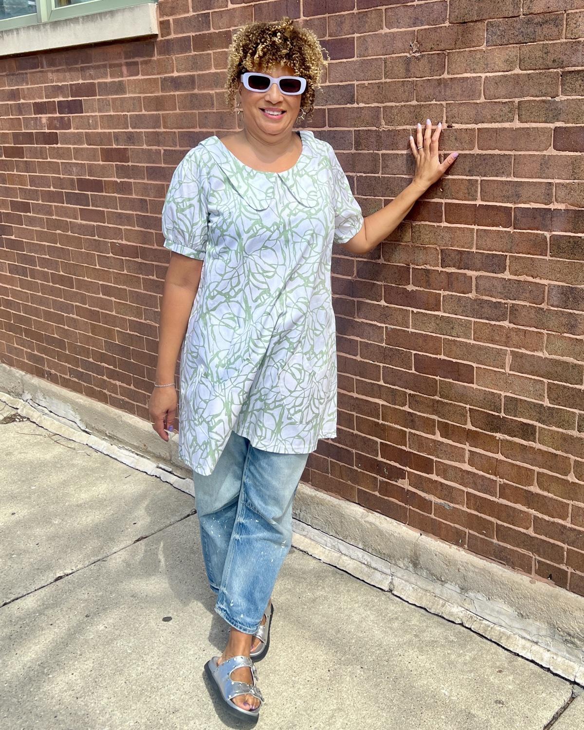 Squasht Charlotte Dress in Sage Vines