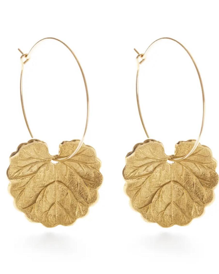 Amano Studio 14k Gold Geranium Leaf Hoops