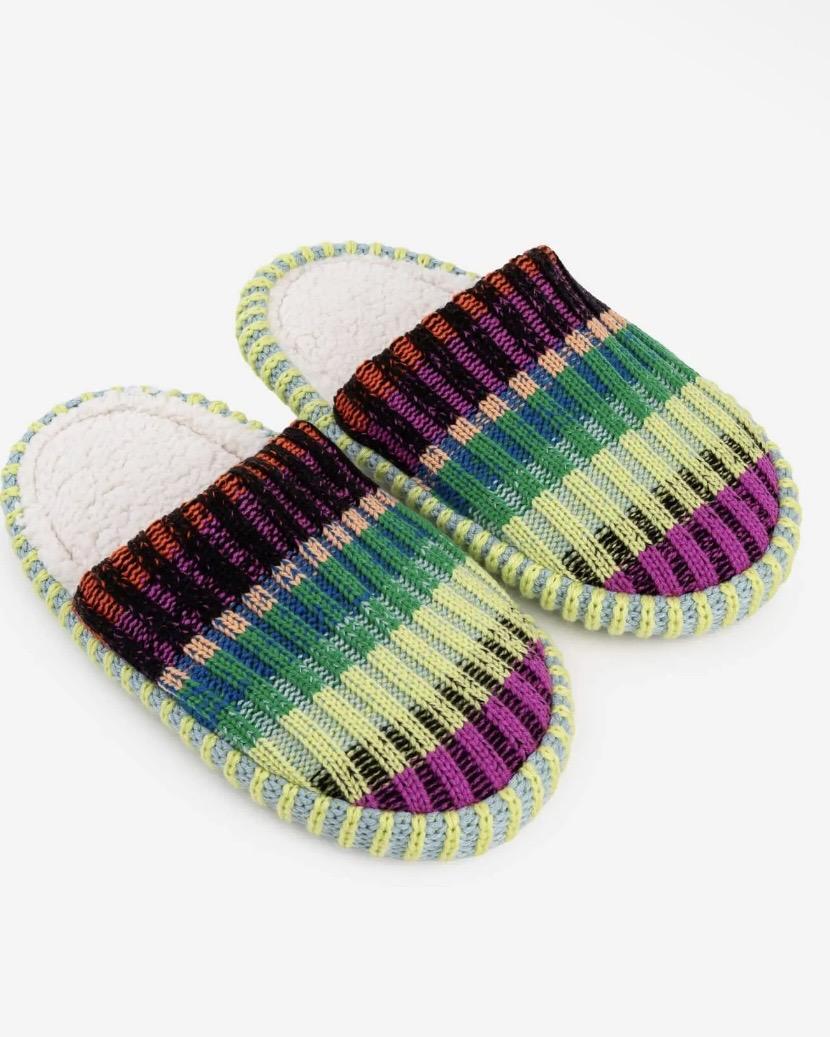 Verloop Mosaic Slide Slippers in Lime Cobalt
