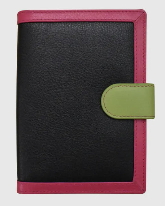 ili Multi Color Passport Wallet in Black Brights